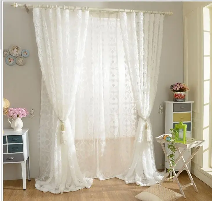 Затемняющие шторы на окна в Корейском стиле принцессы с белыми розами для