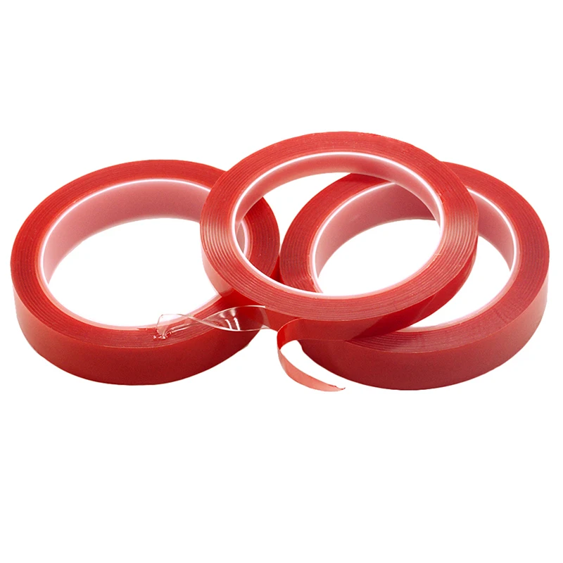 300 мм красный двусторонний клей 3 метра высокопрочный акриловый прозрачный