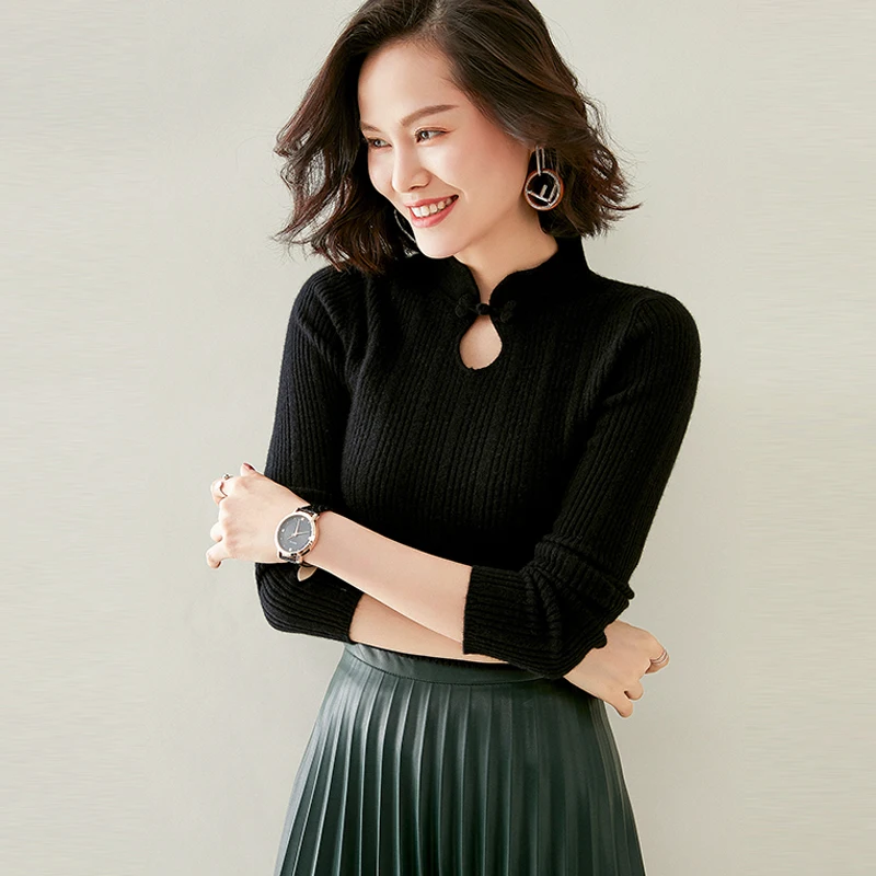 adishree 2020 woman winter 100% Cashmere sweaters autumn knitted Pullovers High Quality Warm Female thickening Turtleneck