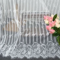 ivory white eyelash lace fabric for needlework french vintage wedding dress sewing accessories v2320
