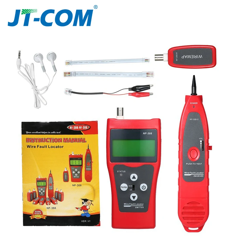 Network Monitoring Cable Tester NF-308 LCD Wire Fault Locator Wire Tracker RJ45 RJ11 Ethernet Cable Continuity Tester