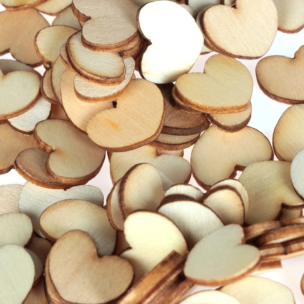 200 шт./упак. DIY настольные поделки Art украшение скрапбукинг Wooden Love Heart Confetti для