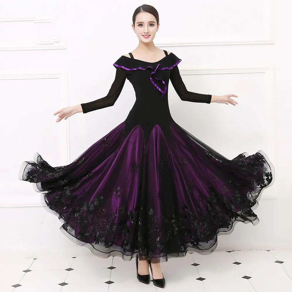 

Women New Ballroom dance performance costumes modern dance standard ball dance dress girl's waltz tango dance uniforms LYQ16032