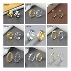 Женские регулируемые кольца серебристого и золотого цветов, 2 шт.