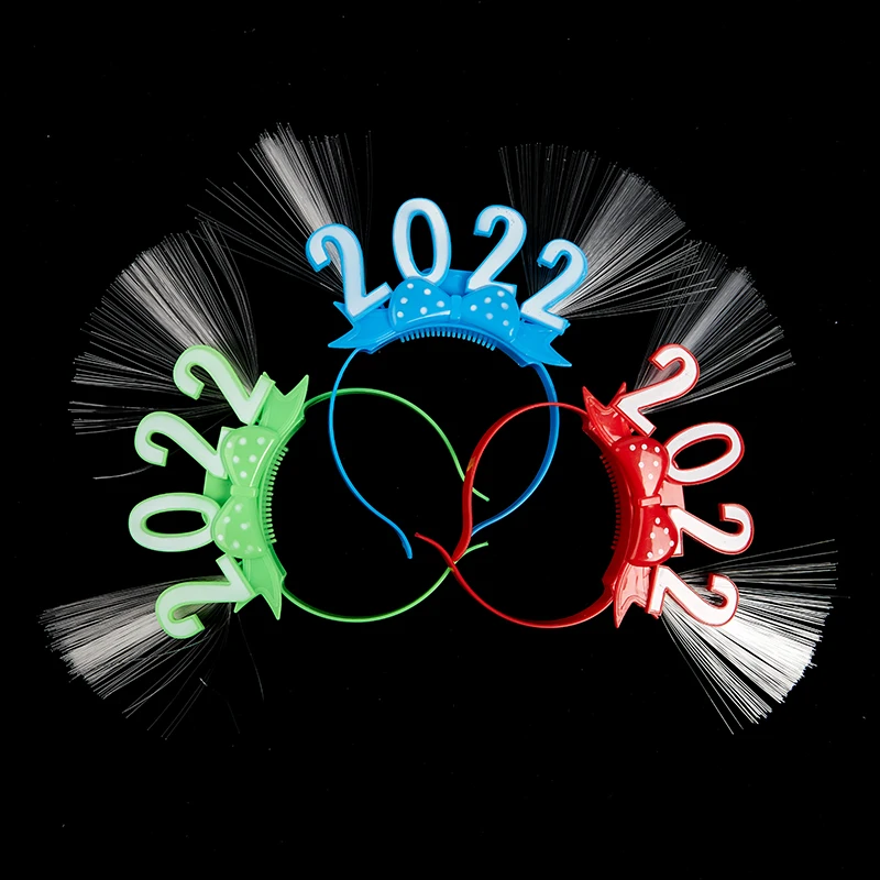 2022 светодиодная светящаяся повязка на голову мигающая Корона из волокна