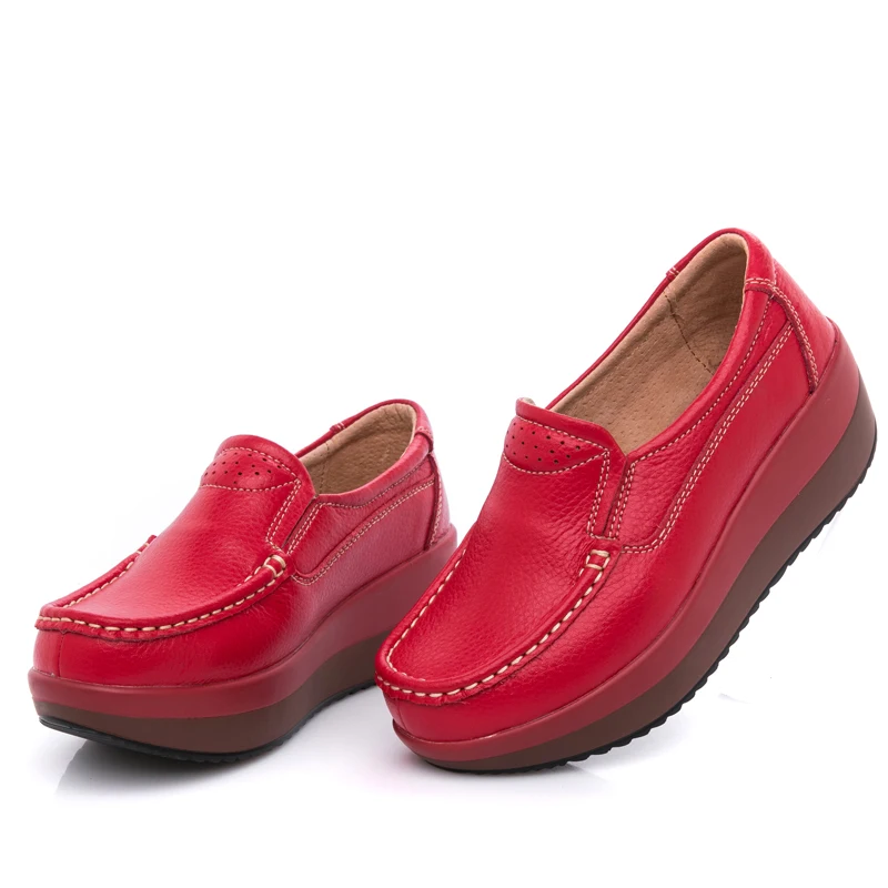 2019 осенние женские лоферы на плоской платформе женская обувь повседневная из