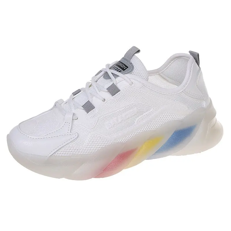 

Women's Sports Shoes Fashion Women's Sneakers 2021 Solid Color The New All-match Comfortable Breathable Mesh Platform Shoes