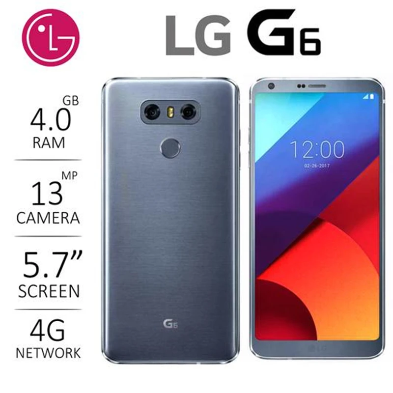 lg g6 eu version h870ds dual sim unlocked mobile phone 5 7 4gb ram 3264128gb rom 13mp quad core 4g lte android smartphone free global shipping