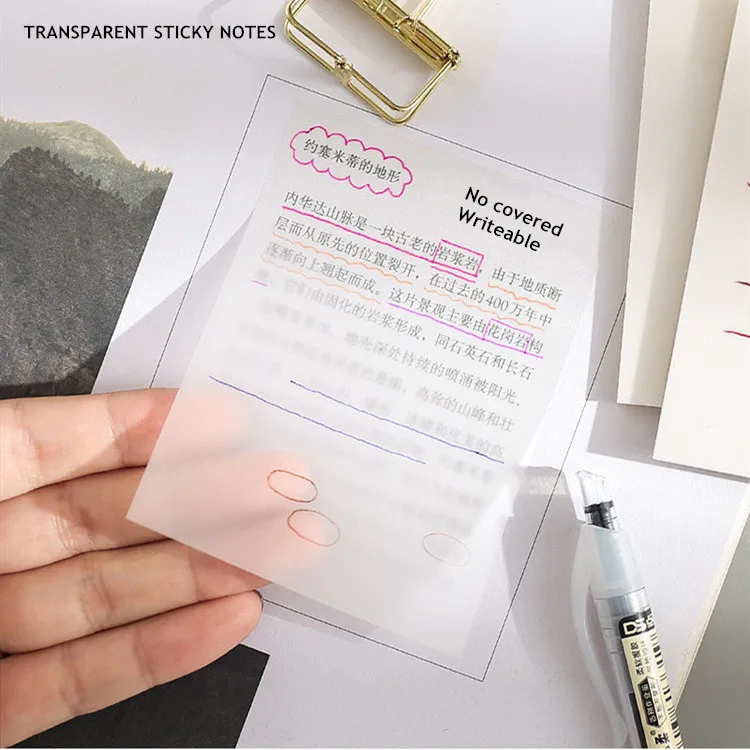 

Ph.D Waterproof PET Transparent 50 Sheets Memo Sticky Note Paper Daily To Do It Check List Paperlaria School Stationery