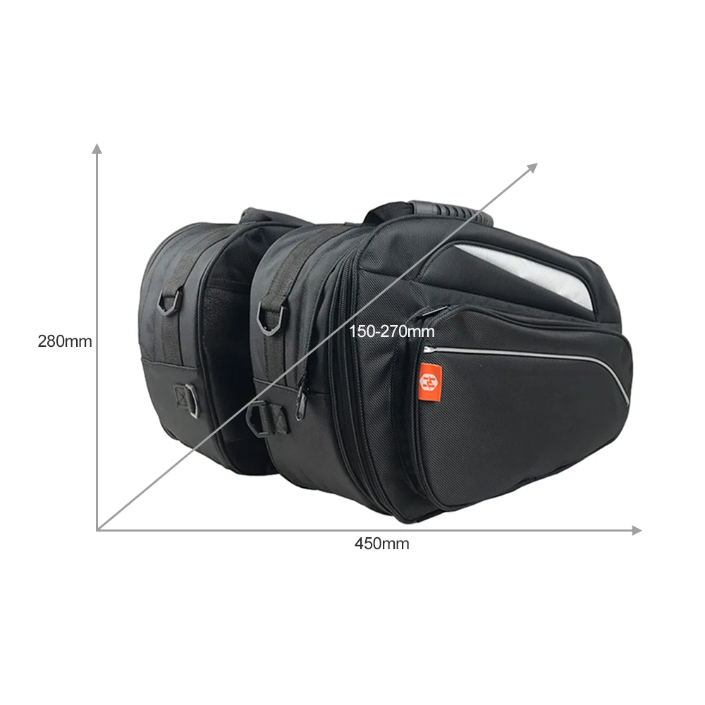 Universal Motorcycle Side Saddlebag Waterproof Luggage Tool Bag 2pcs Black |