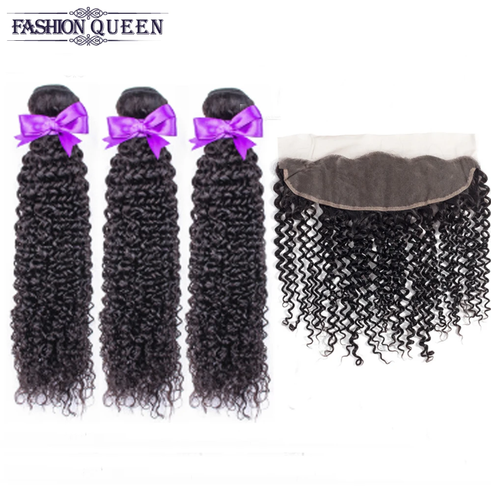 Кружевной фронтальный с пучками индийских волос Плетение 3 пучка закрытием