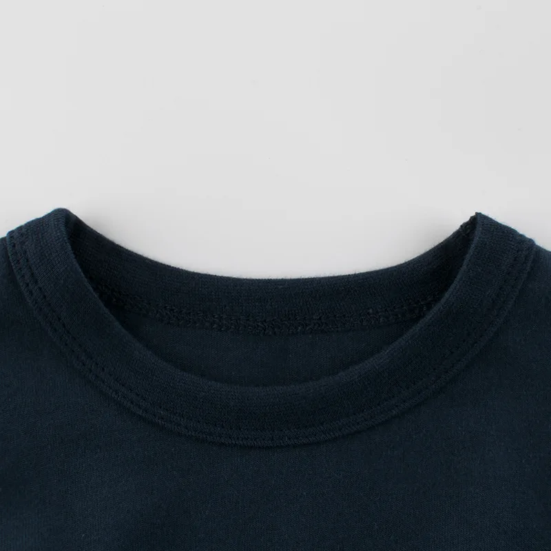 Camiseta de algod&oacute;n de manga larga para ni&ntilde;os, ropa para chicos coreanos, con cuello redondo, con letras, para primavera y oto&ntilde;o-1