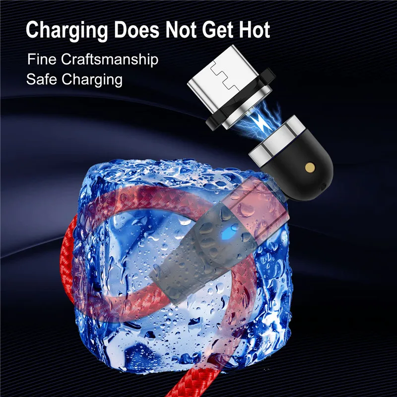 LED 540 Magnetic USB Cable Fast Charging type C Magnet Charger Micro For iPhone 12 Xiaomi oppo mi Samsung Huawei | Мобильные