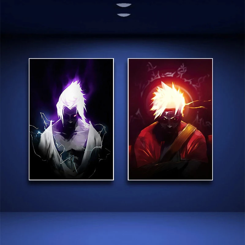 

Japanese Classic Anime Poster Cartoon Neon Light Canvas Art Picture Living Room Home Room Decoration Wall Art Picture