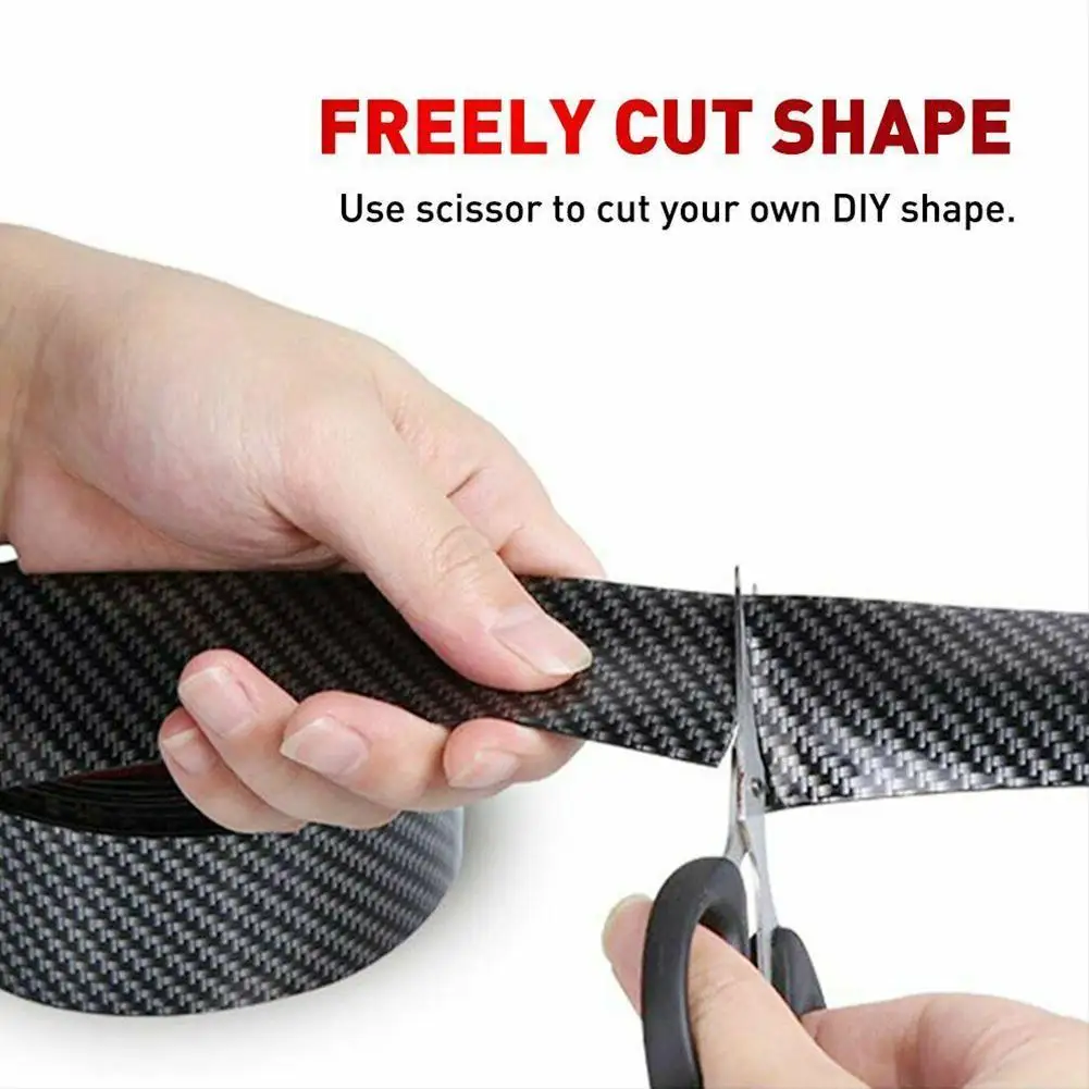 

3CMx2M Car Sticker Carbon Fiber Rubber Edge Guard Strip Sill Door Scuff Accessories Anti-scratch Auto Pedal Protector Bumpe R8W3