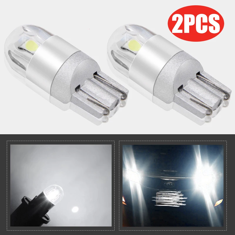 

Светодиодные лампы T10 белые 168 501 W5W, светодиодная лампа T10, клиновидный цоколь 3030 2SMD, автомобильные аксессуары, внутреннее освещение 12-24 В, 6000K,...