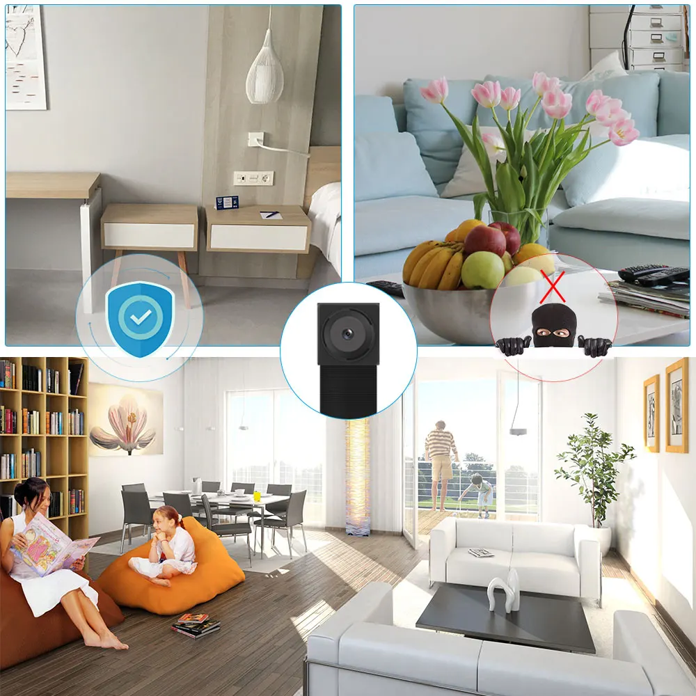 1080p P2P Мини Wi-Fi IP-камера с двойным объективом беспроводная Удаленная камера