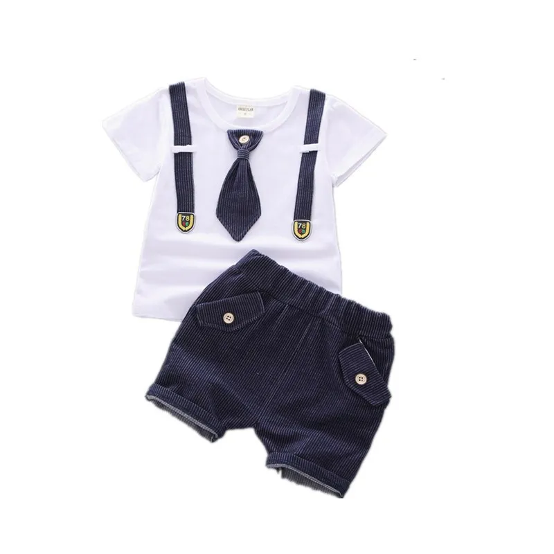 

Kids Clothes Set Baby Boy T-Shirt Shorts Sets Summer Boys Pants Patchwork Outfit Toddler Boys Clothing Suit Children 0-5Y