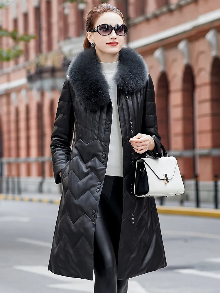 Женская куртка из овечьей кожи осенне-зимняя женская верхняя одежда натуральной