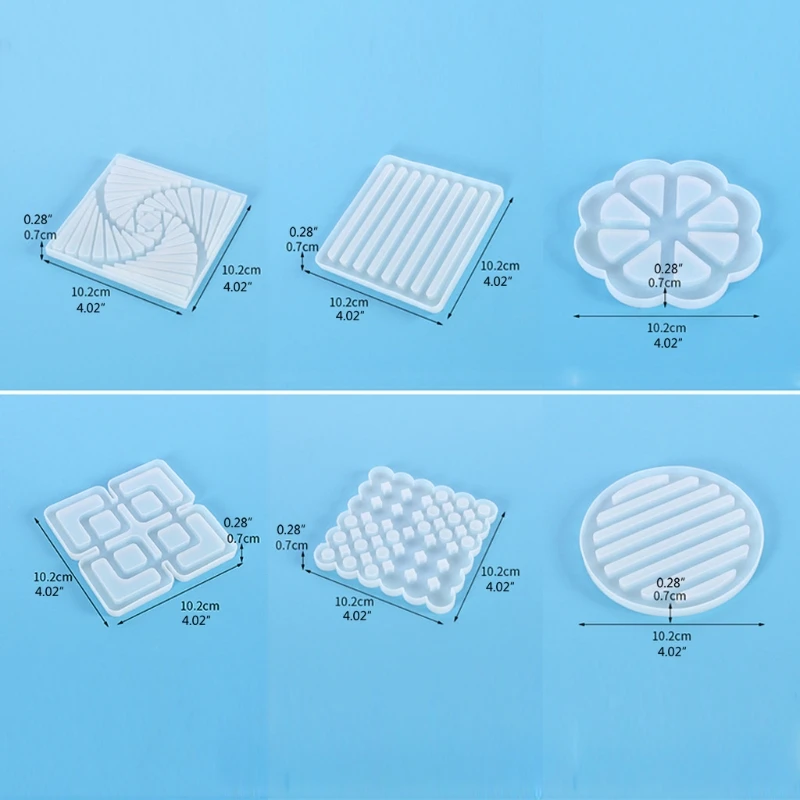 

Handmade Silicone Coaster Resin Casting Molds DIY Tea Mat Resin Coaster Molds Agate Coaster Epoxy Molds Art Crafts Tools