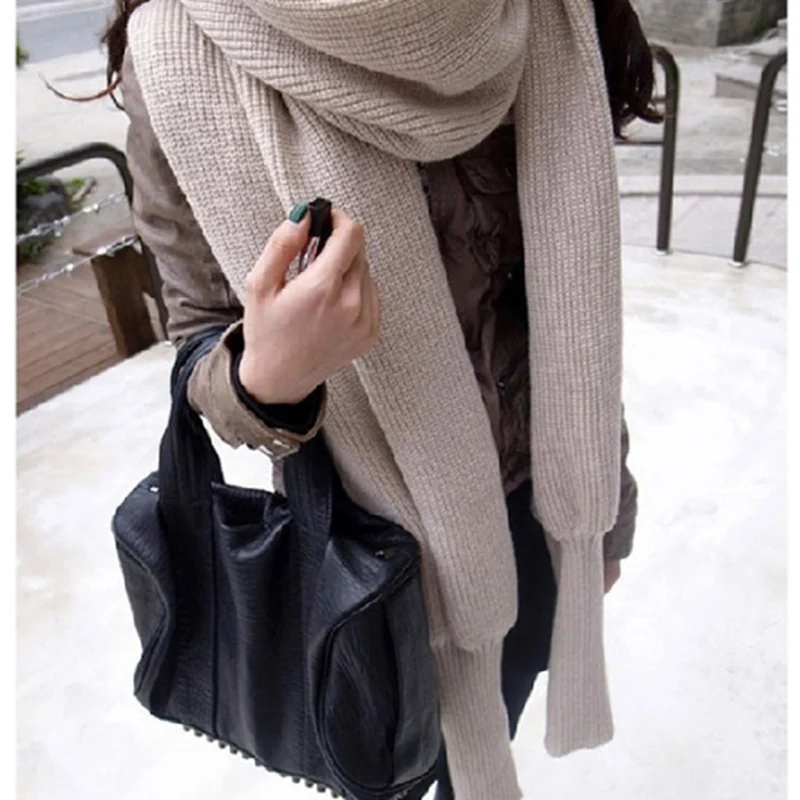 Модная Осенняя Женская Вязаная Шерстяная накидка пальто шаль свободный зимний