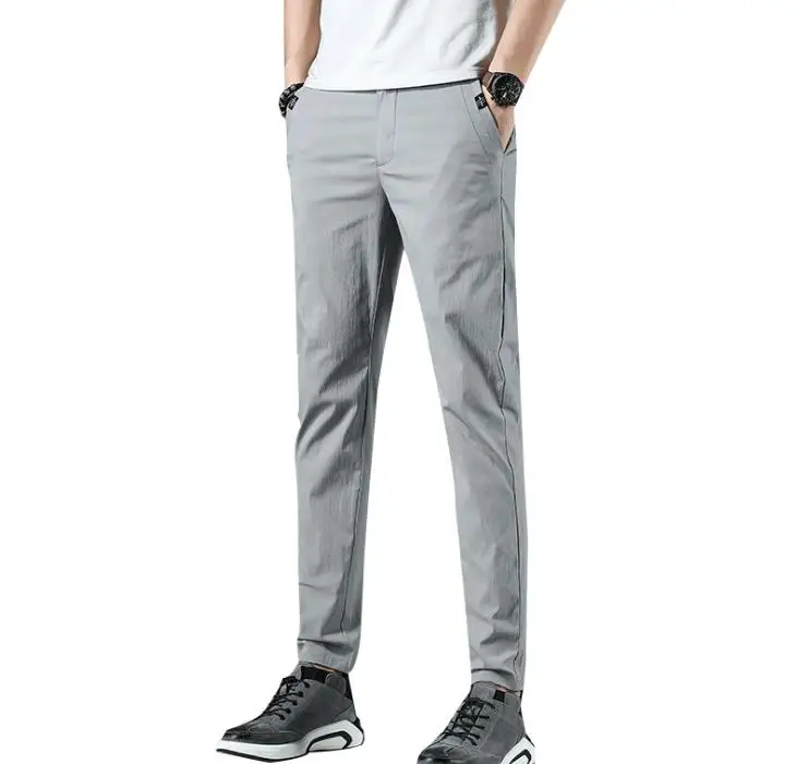 Брюки мужские летние тонкие дышащие свободные штаны для отдыха длинные молодых