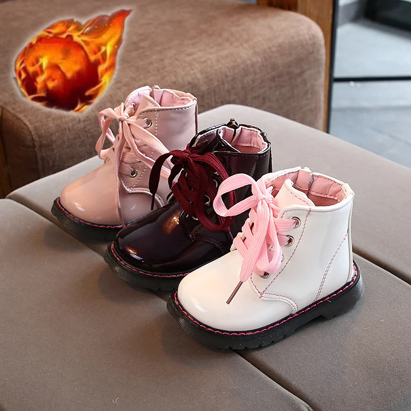 Winter Children Plush Velvet Ankle Martin Boots For Little Girls Kids Toddler Baby Shoes Rubber Snow Boots 1 2 4 5 6 Years Old