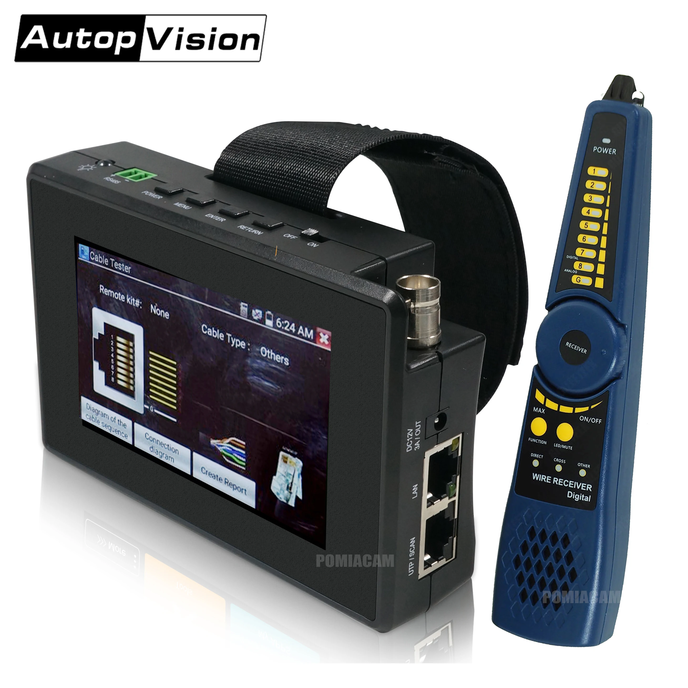 IPC 1800SN 4 дюймовый 4K H265 IP камера тестер 8MP AHD TVI CVI CVBS CCTV монитор с кабельным