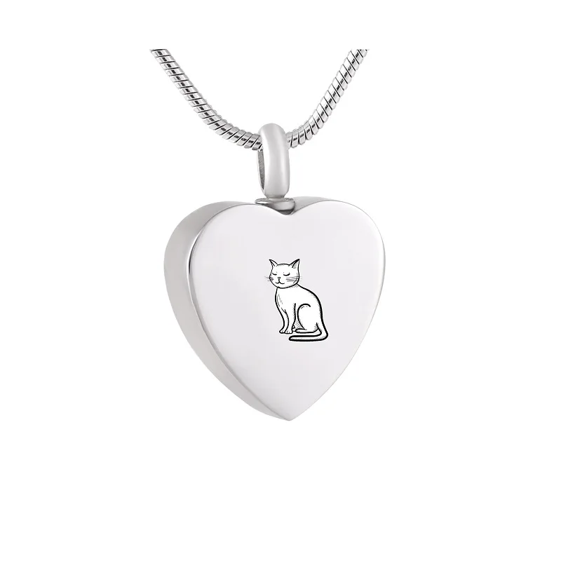 

LHP89 Stainless Steel Pet Urn Ashes Pendant for Cat Remebrance,Custom Engrave Pet Cat Ashes Keepsake Jewelry