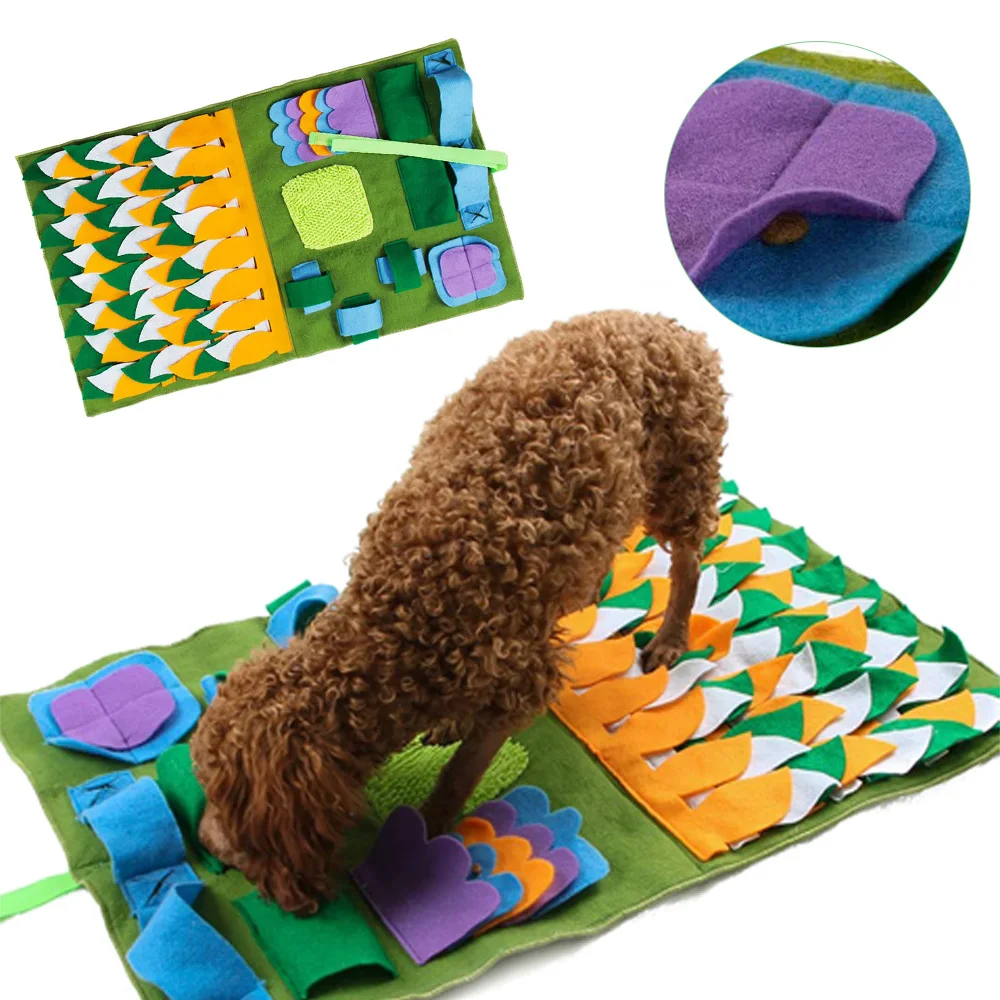

Pet Dog Snuffle Mat Dog Puzzle Toy Leak Food Anti Choking Mat Cat Dog Training Blanket Nose Sniffing Fleece Pad Dog Mat Nose Pad