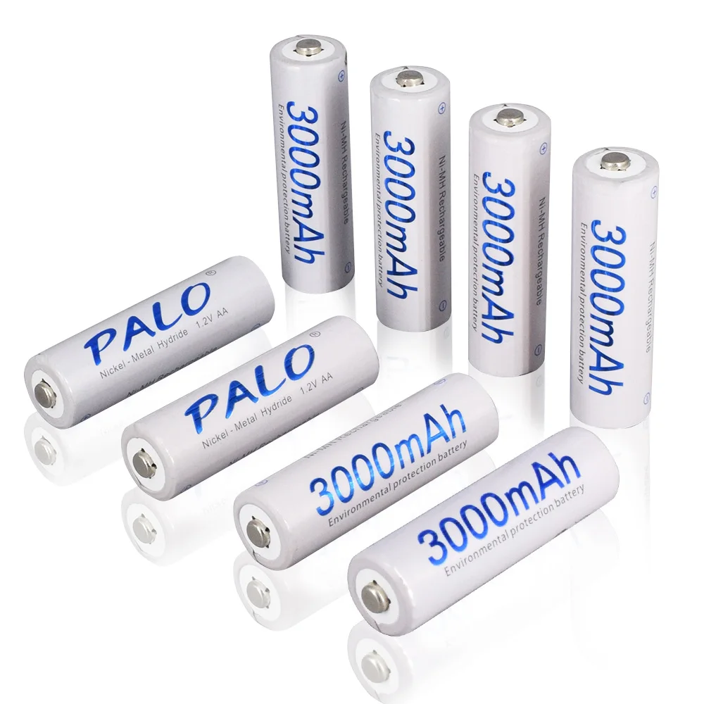 8 шт. aa 1 2 v 3000mah аккумуляторная батарея AA с ЖК зарядным устройством для ni MH cd aaa