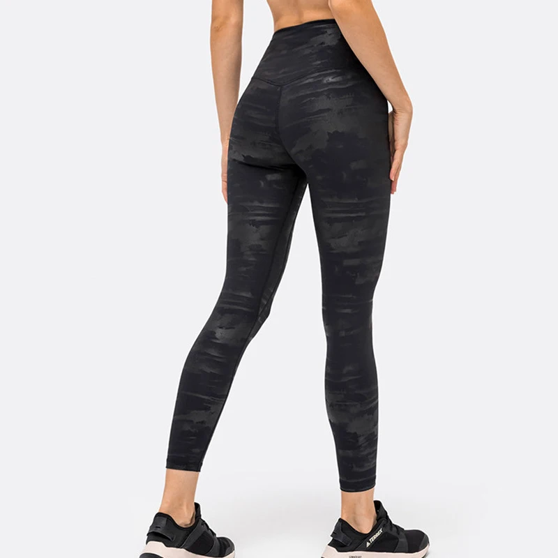 

2021 Autumn Print Tight Power Gym Tight Sport Suits Women Back Waist Pant High Waist Sports Tight Leggings Stretch Fabric Tight