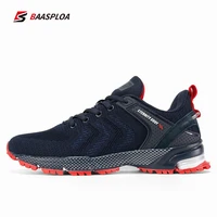 baasploa men non slip shock absorption sneakers breathable outdoor knit training sport shoes comfortable casual running shoes