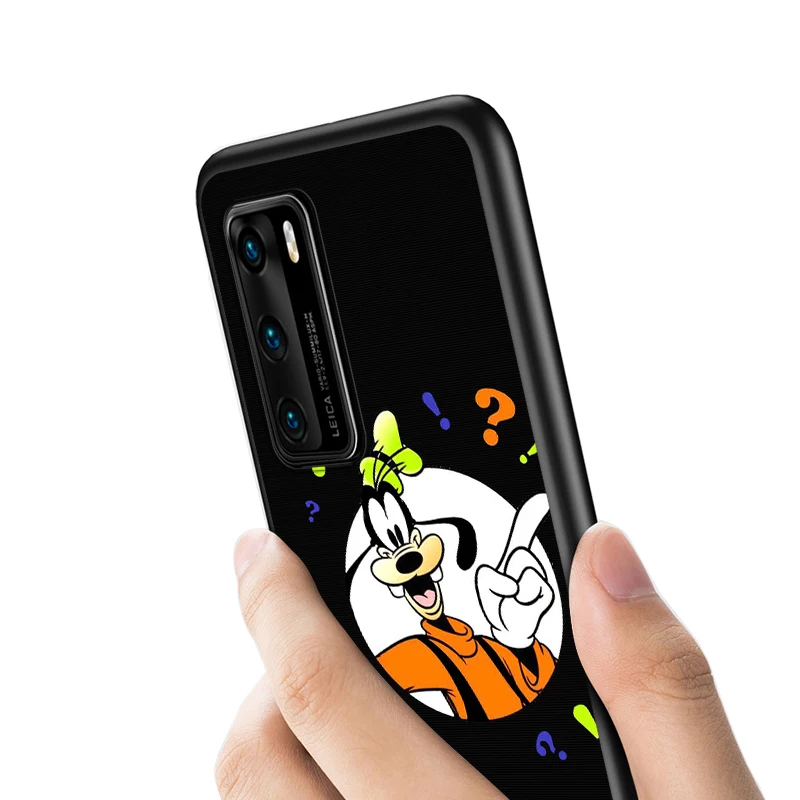 

Disney Goofy Silicone Cover For Huawei P40 P30 P20 Pro P10 P9 P8 Lite RU E Mini Plus 2019 2017 Black Phone Case