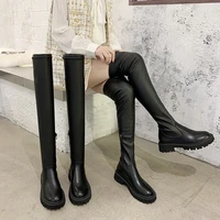 womens boots over the knee show thin 2021 new womens shoes autumn and winter korean high tube boots thick soled soft leather