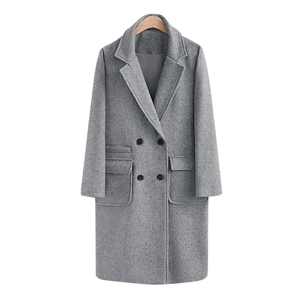 Женское пальто SAGACE с длинным рукавом и отложным воротником верхняя одежда