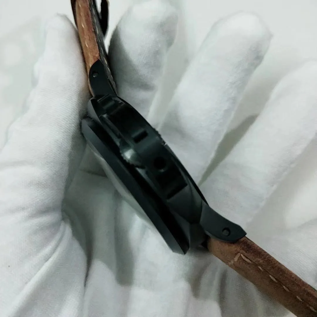 

Classic New Men Automatic Mechanical Black Ceramic GMT Sapphire Stainless Steel Brown Leather Luminous 1950 Watches 44MM