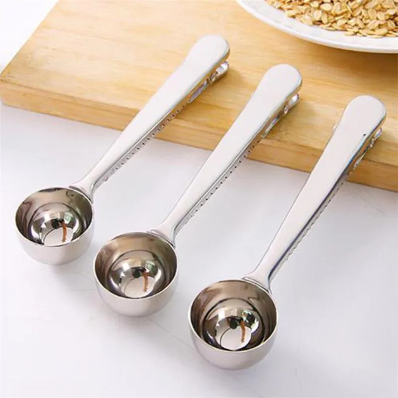 

3Pcs Stainless Steel Coffee Scoop Multifunction with Clip Coffee Tea Measuring Scoop 1Cup Ground Coffee Measuring Scoop Spoons
