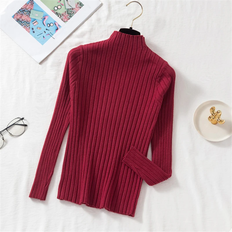 Winter Turtleneck Knitted Women Sweaters And Solid Casual Long Sleeve Pullovers Cute Sueter Mujer Tops Korean Kawaii Jumper | Женская