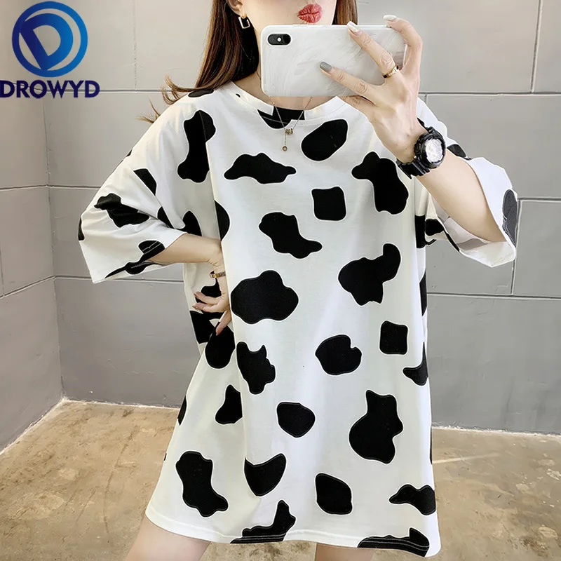 

Summer Women Leopard T-shirt 2021 New Brand Print Cotton T Shirts Female O-Neck Short Sleeve Tshirts Casual Loose Solid Tees Top