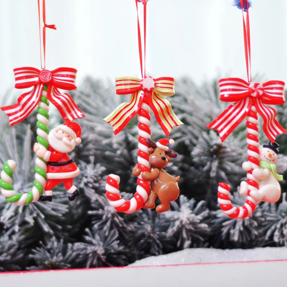 

Santa Claus Snowman Candy Cane Ornament Christmas Tree Decoration Hanging Ornament Household Christmas Santa Accessories Decor