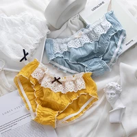 new womens underwear japanese cotton underwear retro embroidery lace low waist underwear womens comfortable buttocks