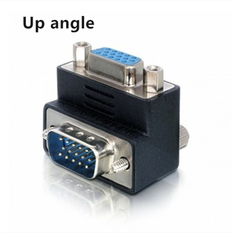 

90 Degree Angled VGA Male To Female Extension Adapter for Monitor & Projector