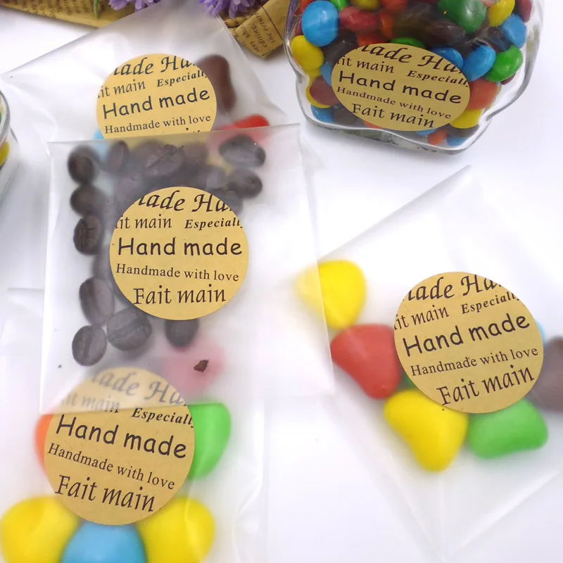 Винтажная крафт бумага Круглая этикетка ручной работы наклейка для выпечки