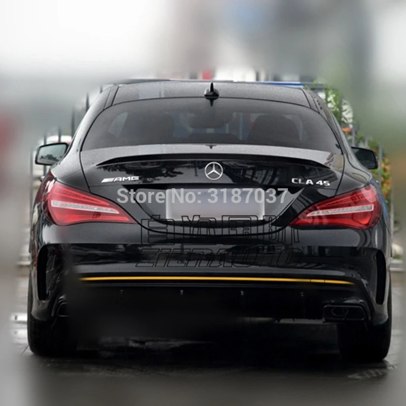 

Для Mercedes-Benz CLA W117 CLA180 CLA200 CLA250 CLA260 CLA45 AMG Style 2014-2018 углеродное волокно задний спойлер на крыло, крышу