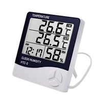 lcd electronic digital temperature humidity meter thermometer hygrometer indoor outdoor weather station clock for htc 1 htc 2