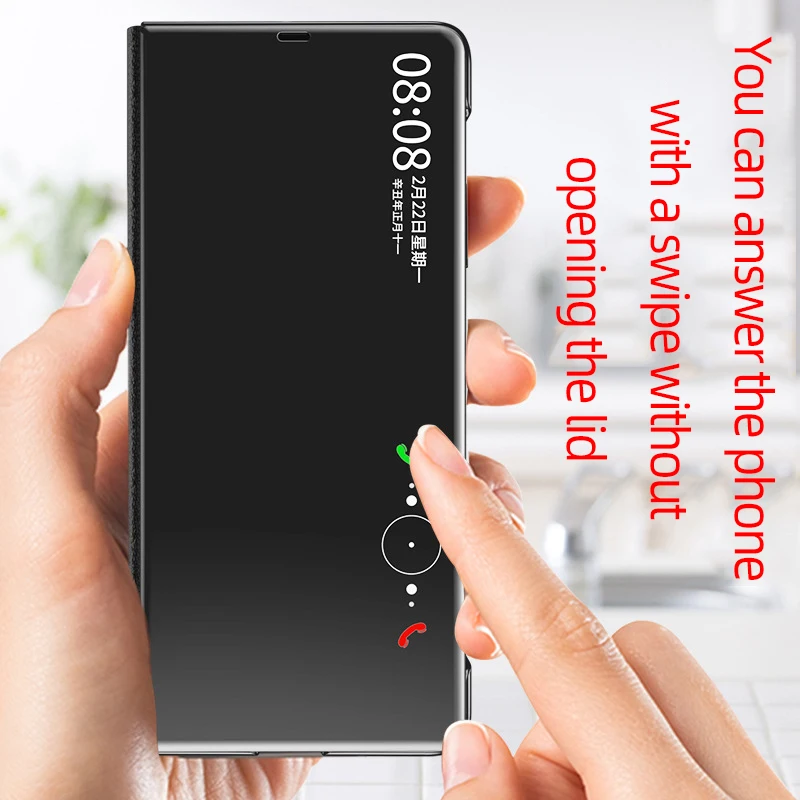 

Зеркальный чехол с магнитным покрытием и подставкой для Huawei Mate X2