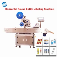 automatic horizontal round bottle label applicator round bottle labeling machine for pet plastic glass bottles of oral battery