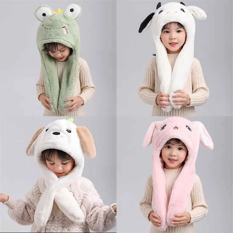 

KoKoBoo Winter Children Hat Plus Fleece Kids Caps Cartoon Hat For Girls Boys Scarf Thicken Cap Newborn Photography Baby Stuff