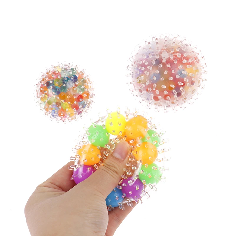 

1PC Pressure Ball Sensory Toy Colored Beads Stress Relief Ball TPR Soft Glue Grape Anti-stress Toy